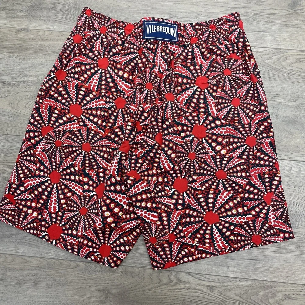 NWT Vilebrequin Oursinades Swim Trunks Men Sz M Boujee Multicolor Geometric